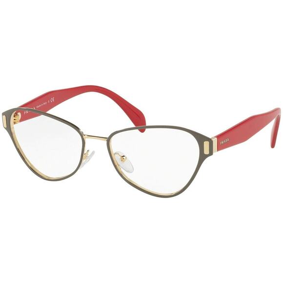 Prada VPR58U EFX-1O1 Female Cat Eye Glasses Frames Grey/Pink 53mm - Picture 1 of 7